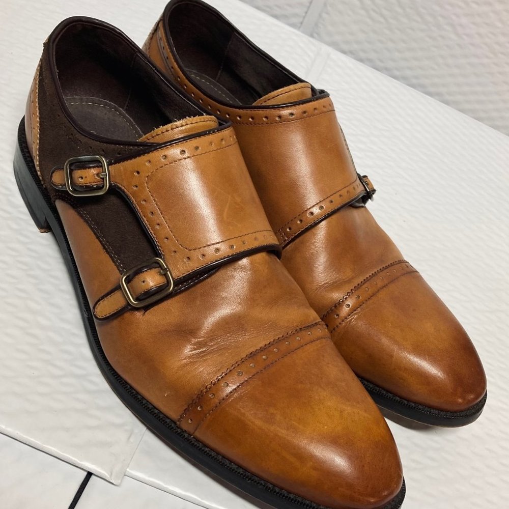 Aston Grey Leather/Suede Monk Strap